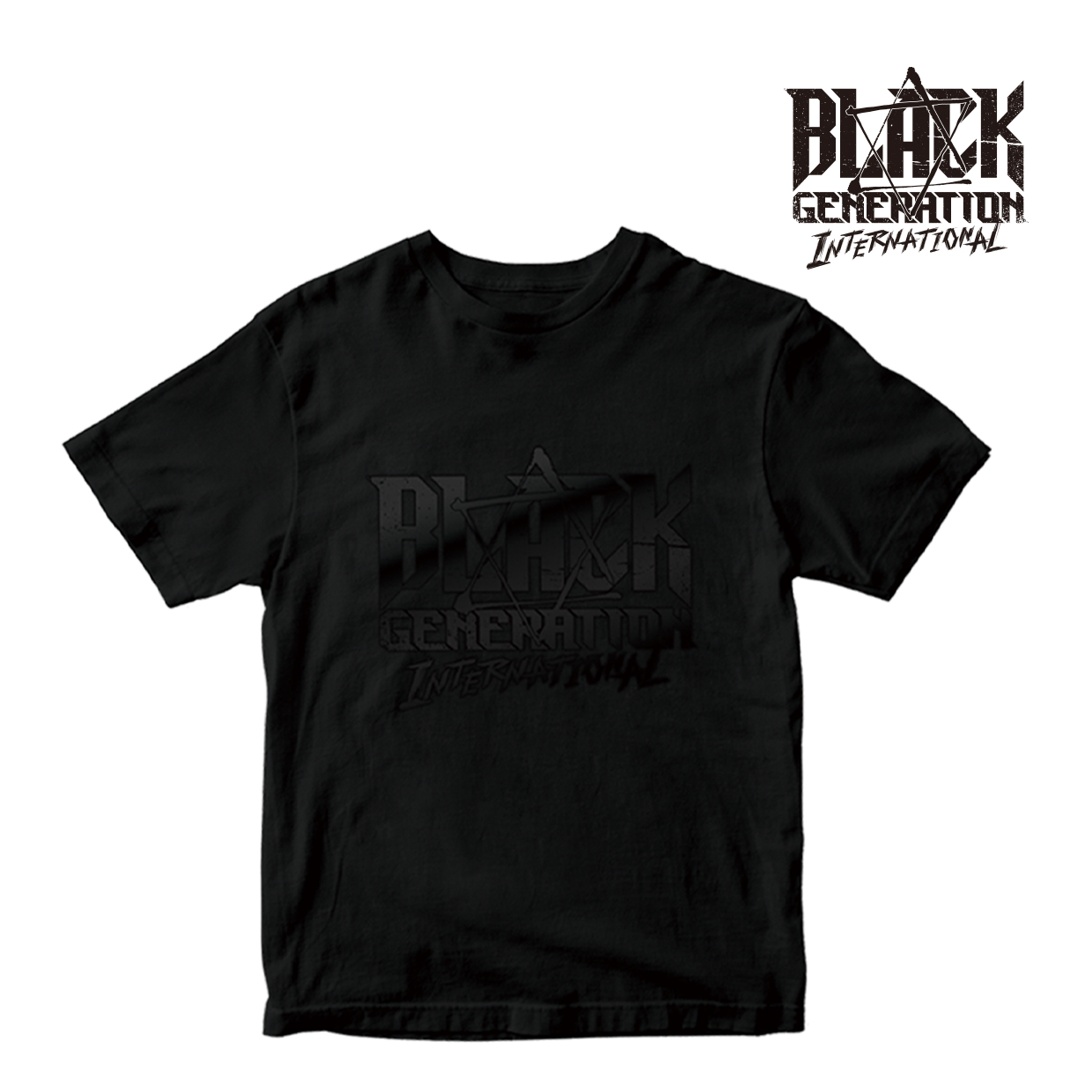 < Paint it black > B.G.I. black LOGO Tシャツ / 黒の画像