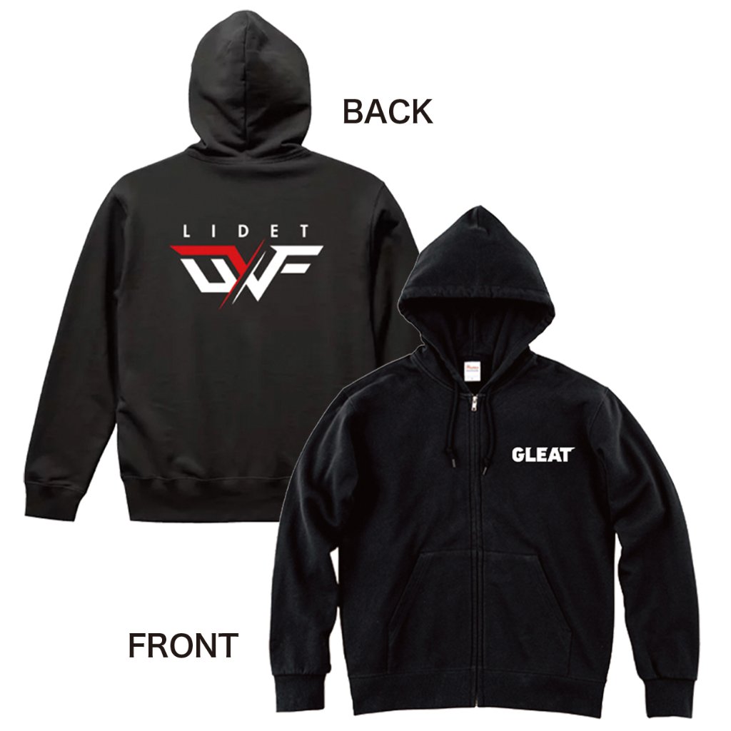 LIDET UWF ジップパーカー /黒の画像