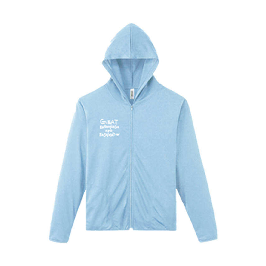 【紫外線対策素材】GLEAT CLASSIC ドライジップパーカー / ライトブルーの画像