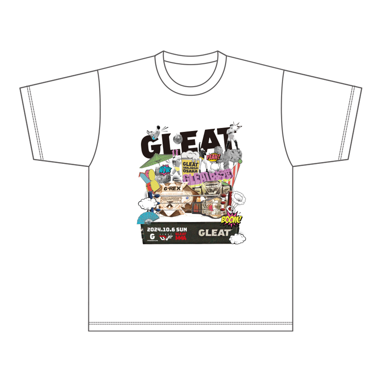 GLEAT VER.MEGA OSAKA 大会記念Tシャツ/白の画像