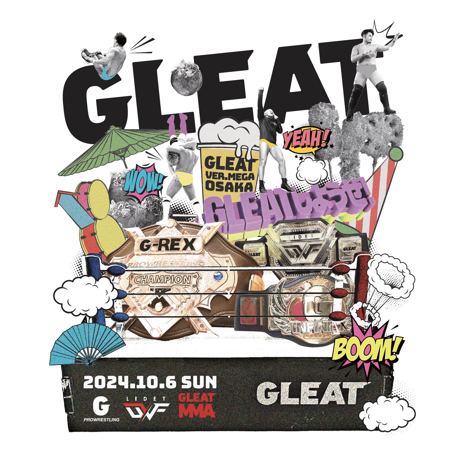 GLEAT VER.MEGA OSAKA 大会記念Tシャツ/白の画像