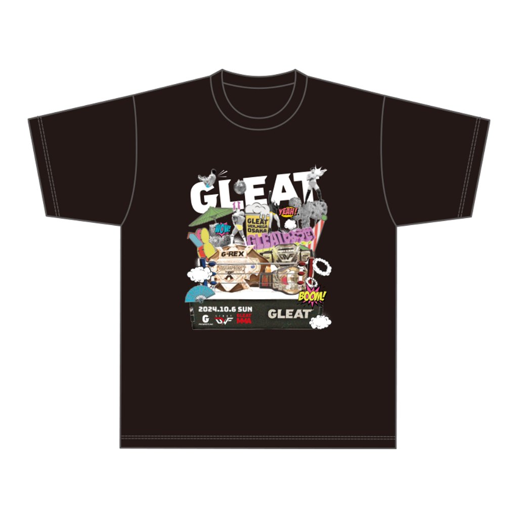 【51】GLEAT VER.MEGA OSAKA 大会記念Tシャツ/黒の画像