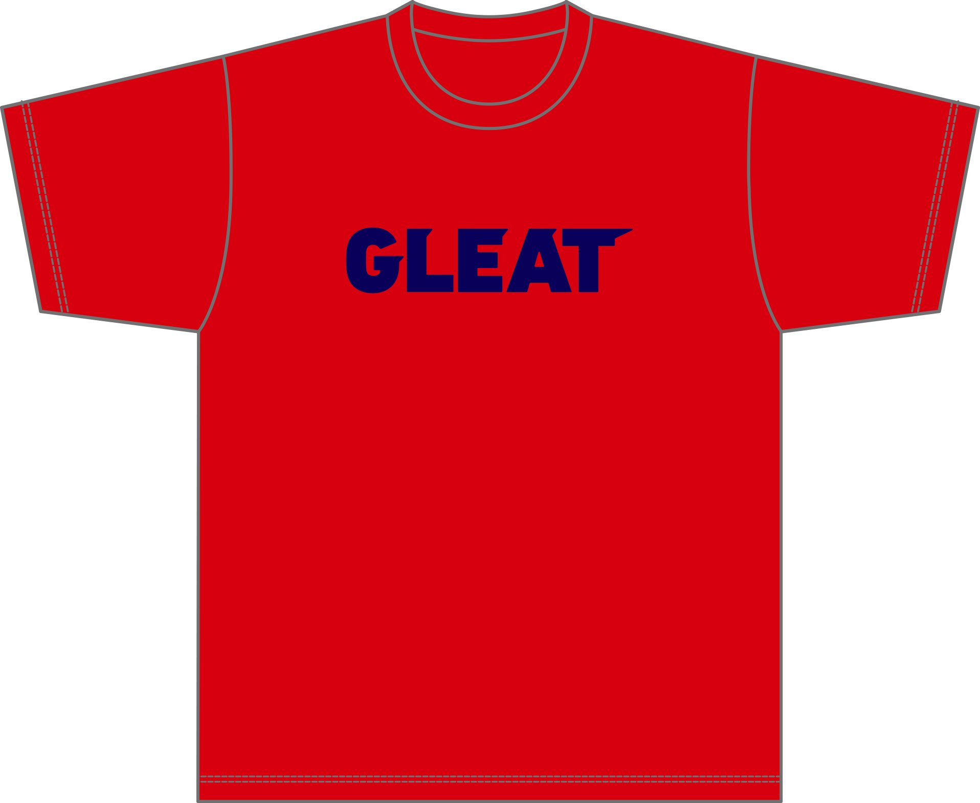 GLEAT LOGO Tシャツ / レッド【LOGOネイビー】の画像