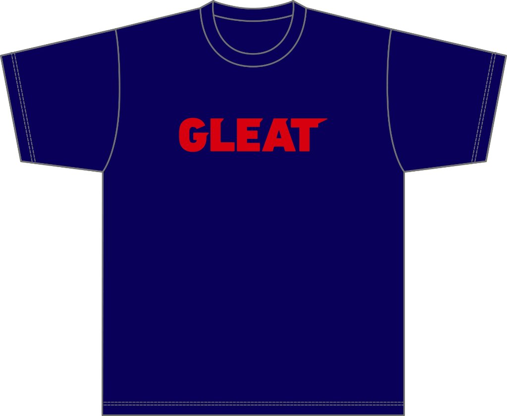 GLEAT LOGO Tシャツ / ネイビー【LOGOレッド】の画像