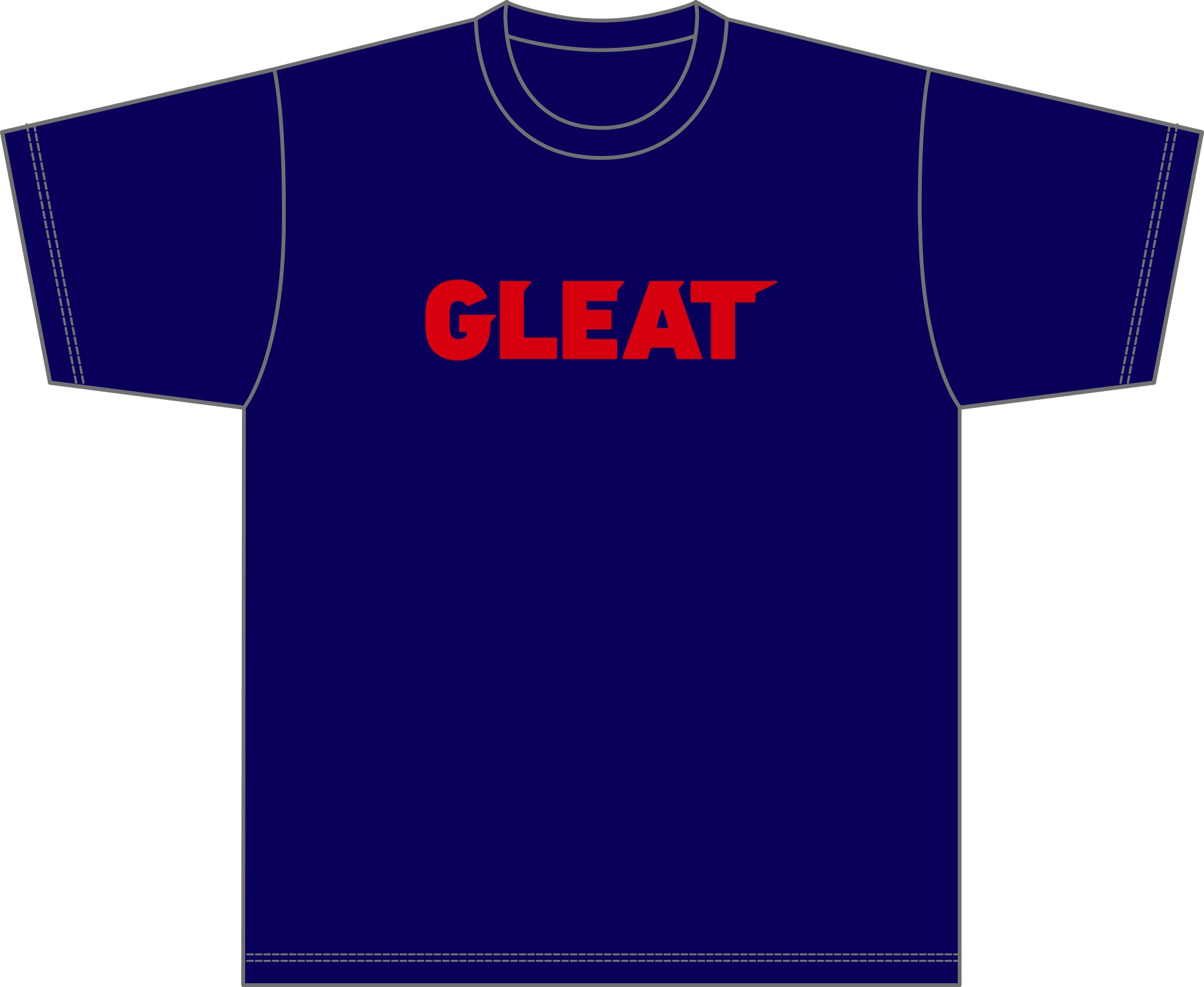GLEAT LOGO Tシャツ / ネイビー【LOGOレッド】の画像