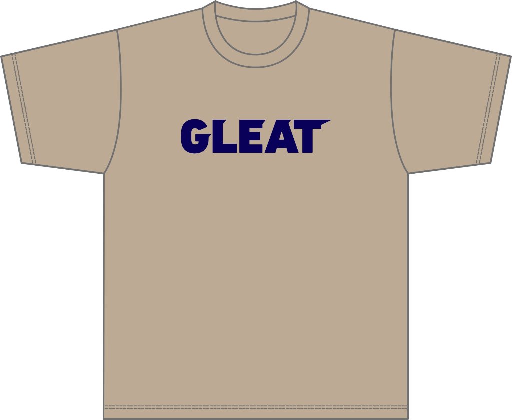 GLEAT LOGO Tシャツ /シルバーグレー【LOGOネイビー】の画像
