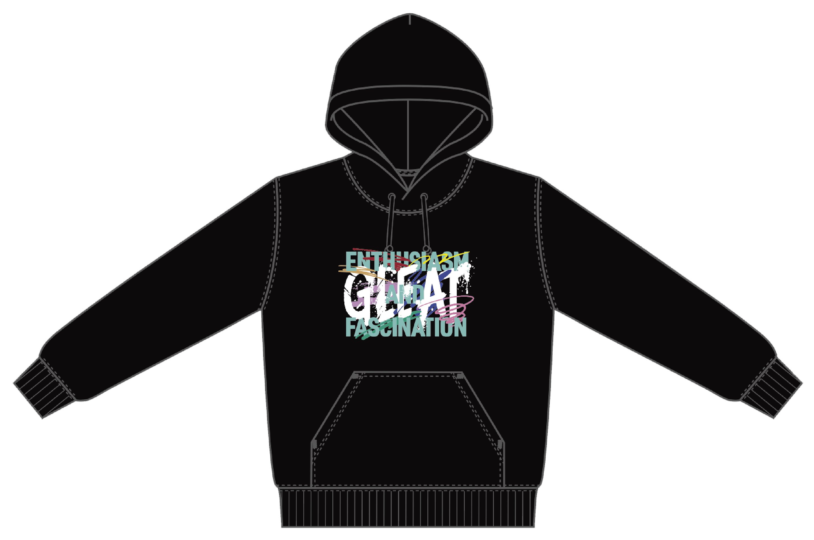 GLEAT CLASSIC Ⅱパーカー / 黒 の画像