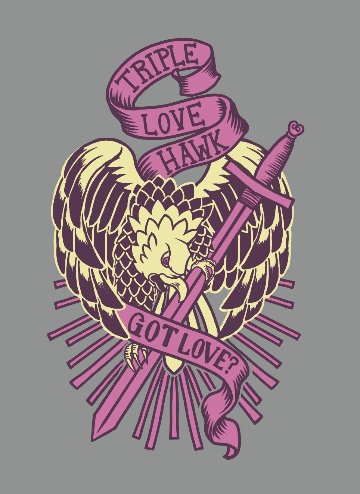 TRIPLE LOVE HAWK パーカー/ グレーの画像