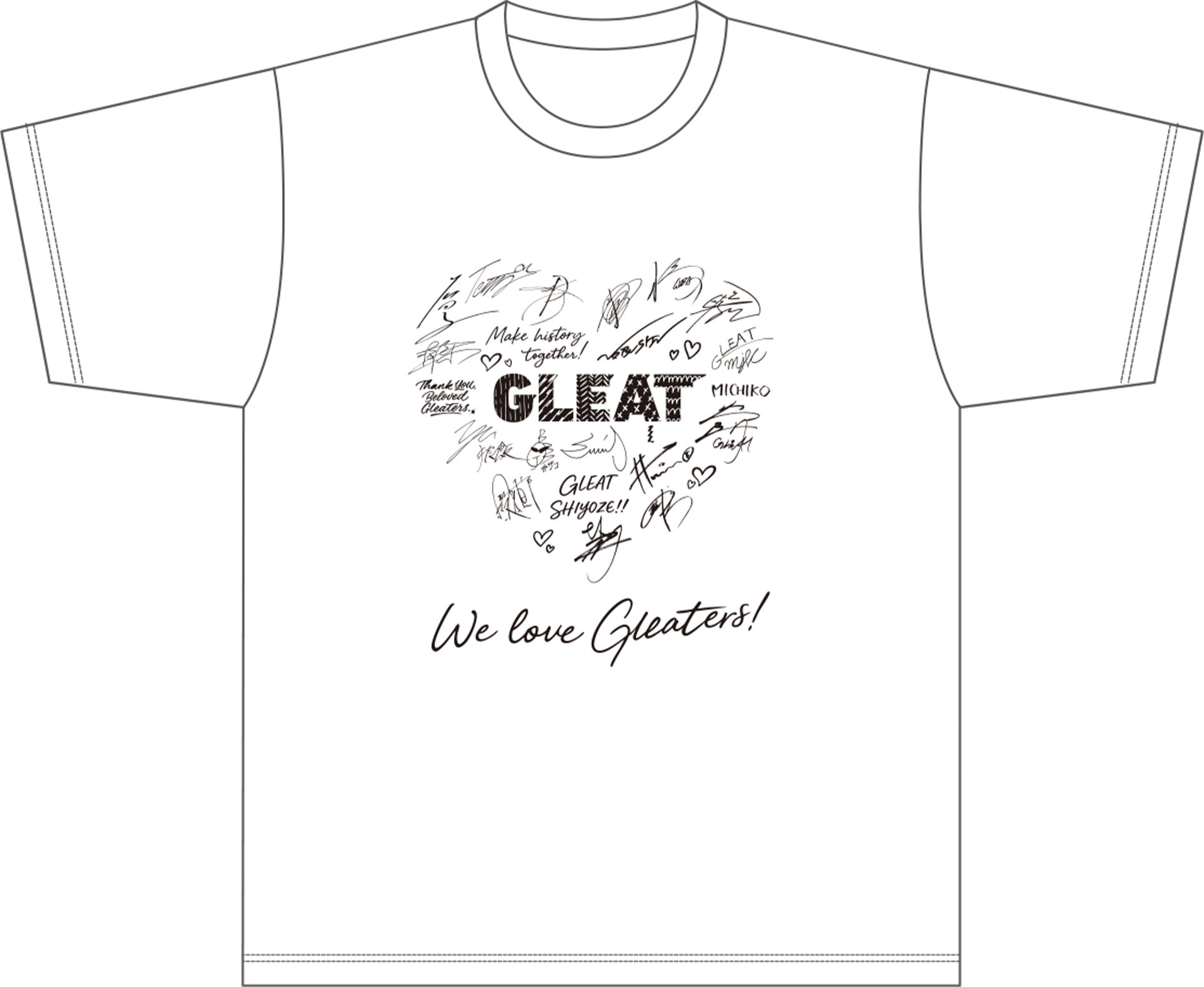 WE LOVE GLEATERS!4 Tシャツ / 白の画像