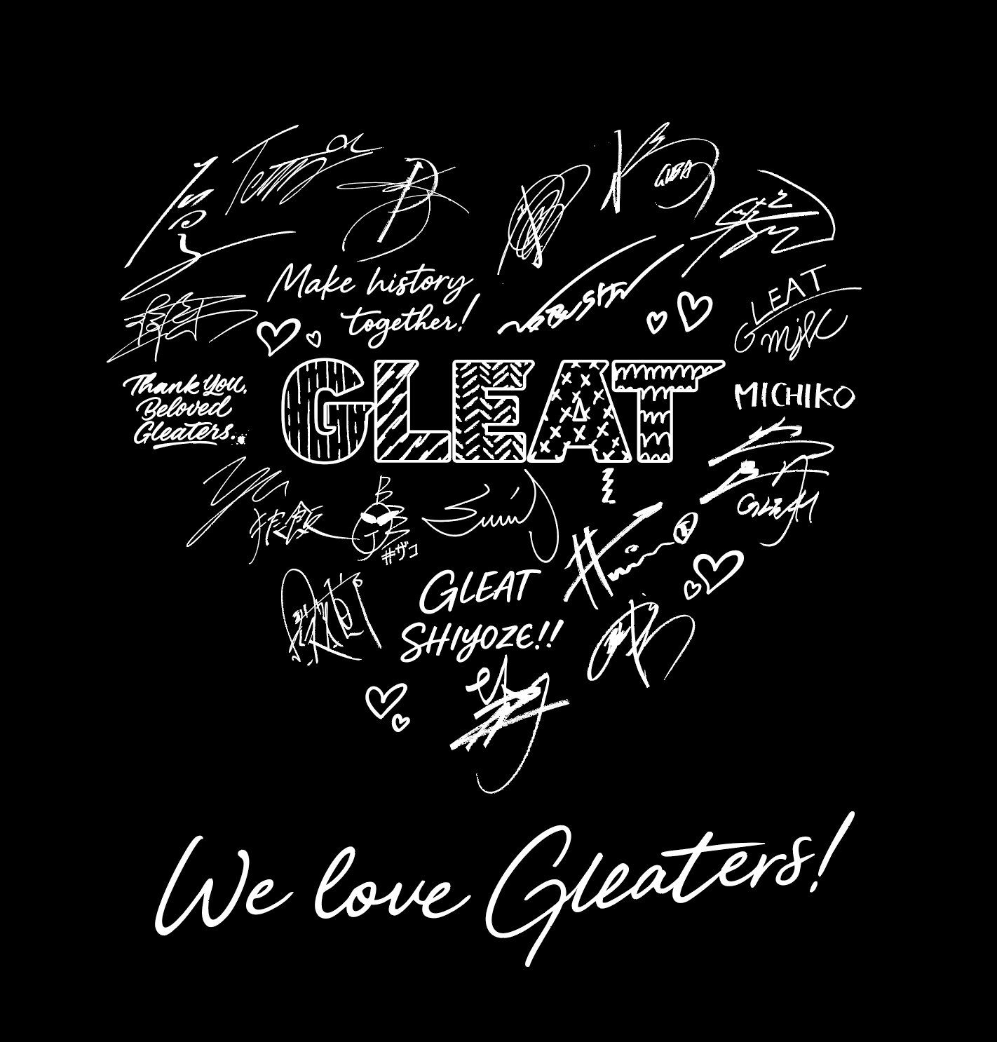 WE LOVE GLEATERS!4トートバッグ/黒の画像