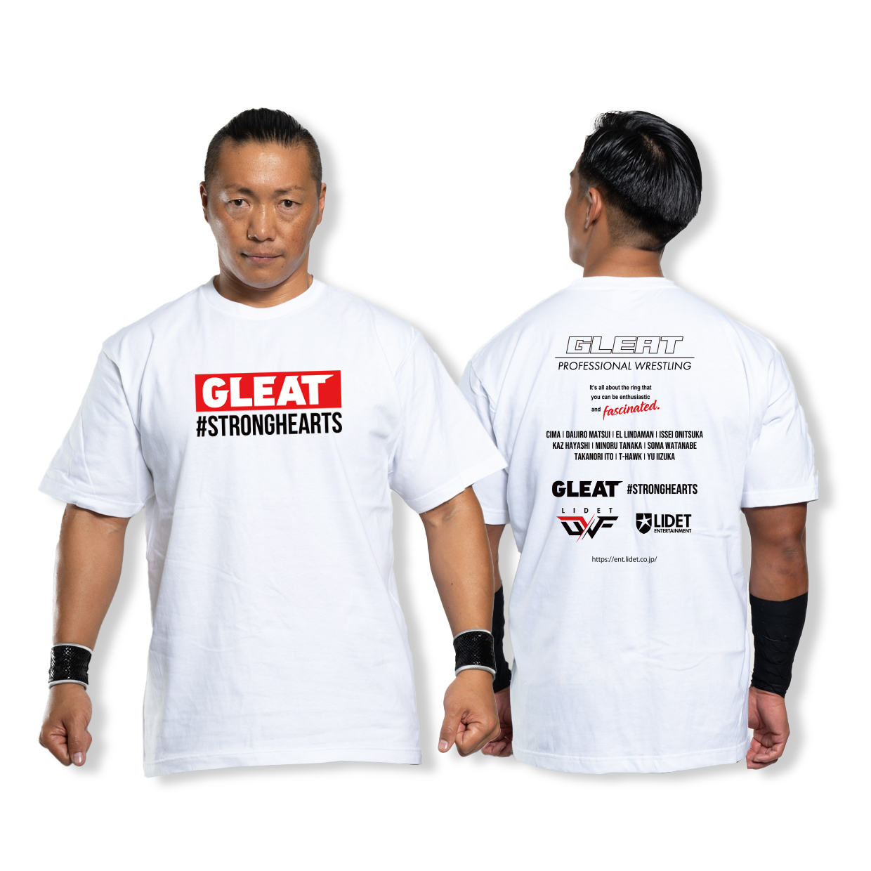 GLEAT×#STRONGHEARTS Tシャツ BOXロゴ / WHITE画像