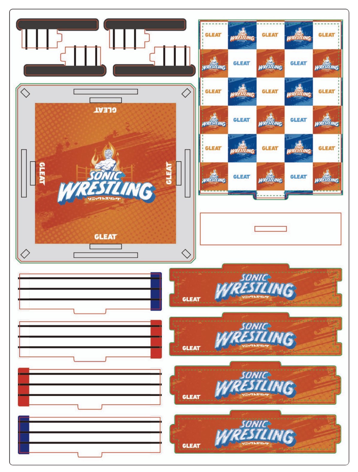 【S3】〈旗揚げ記念大会〉SONIC WRESTLING 組立式リング型アクリルスタンドの画像