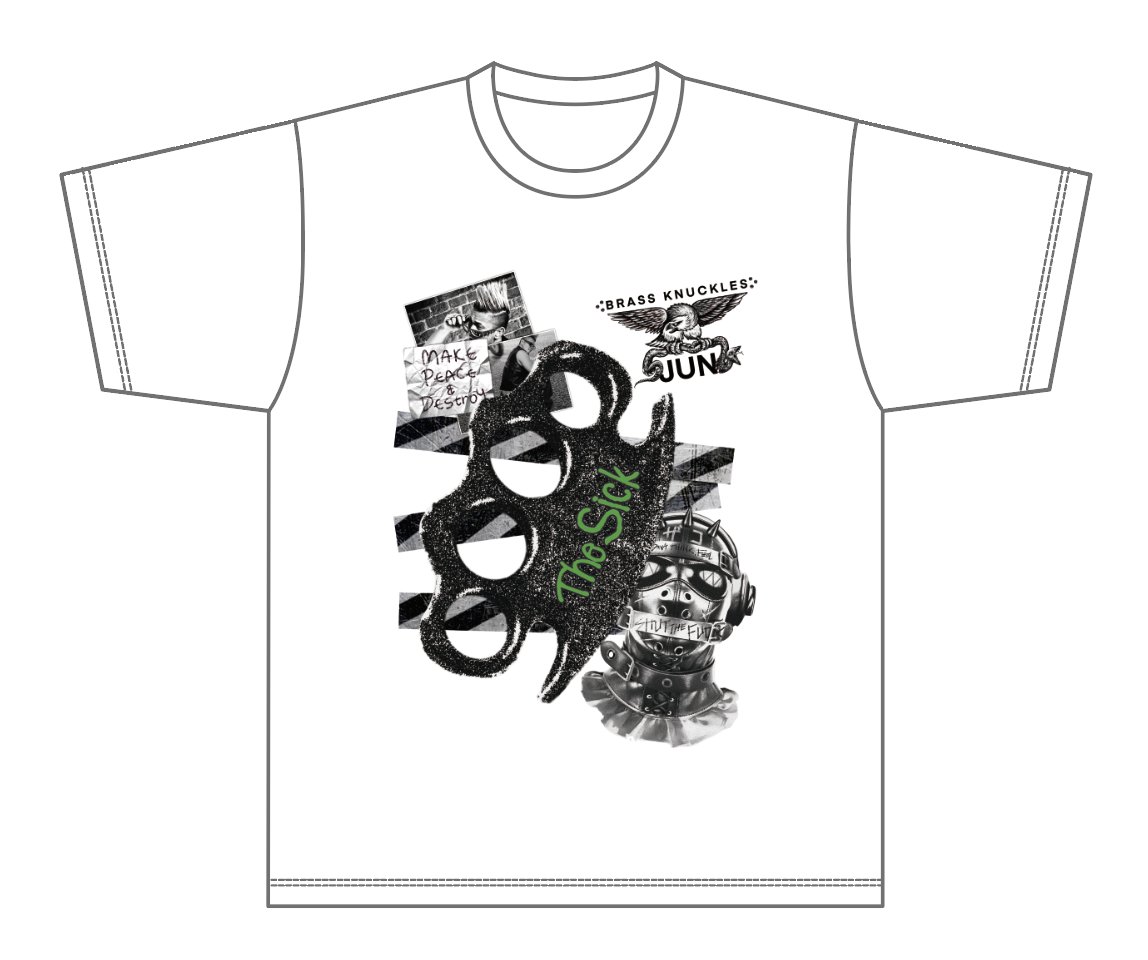 【S21】TheSick ブラスナックルJUN Tシャツ/白の画像