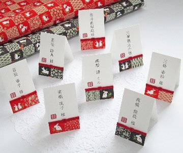 友禅和紙＜格子うさぎ＞　サンプルの画像