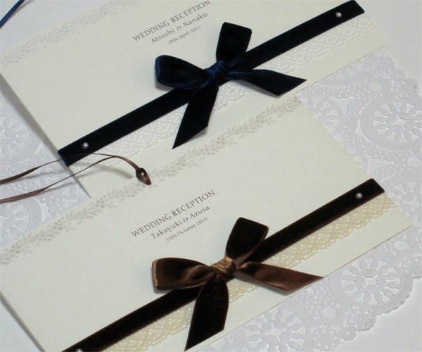 ベルベット＆レース【印刷込】一体型席次表の画像