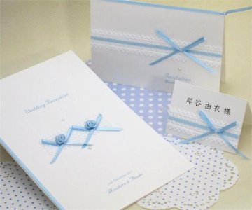 Ｗローズ（ピンク&ブルー）　　席札の画像