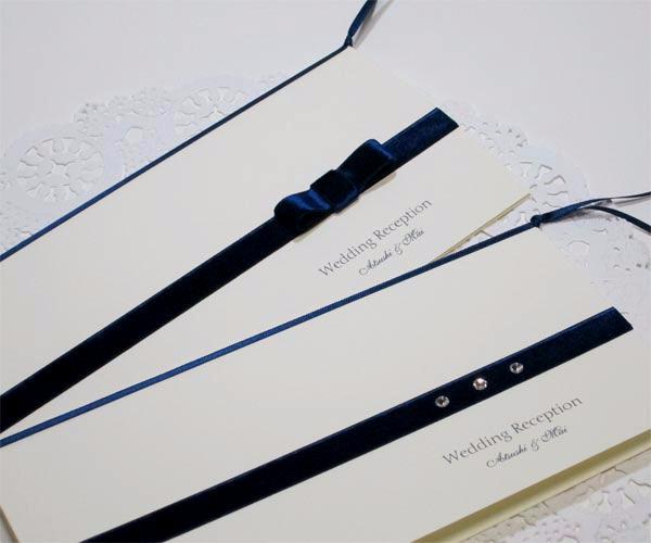 ベルベット ネイビー【印刷込】一体型席次表の画像