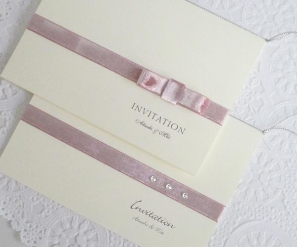 ベルベット  ピンク【印刷込】招待状セットの画像