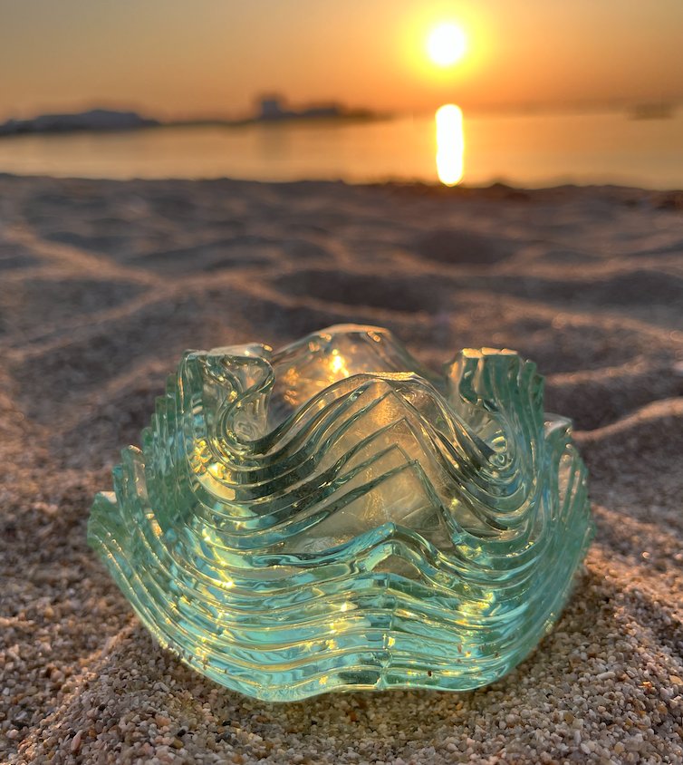 [Gentle Waves] Glass Art (international shipping free)の画像