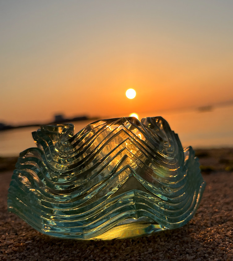 [Gentle Waves] Glass Art (international shipping free)の画像