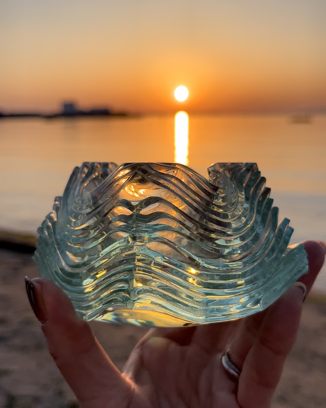 [Gentle Waves] Glass Art (international shipping free)画像