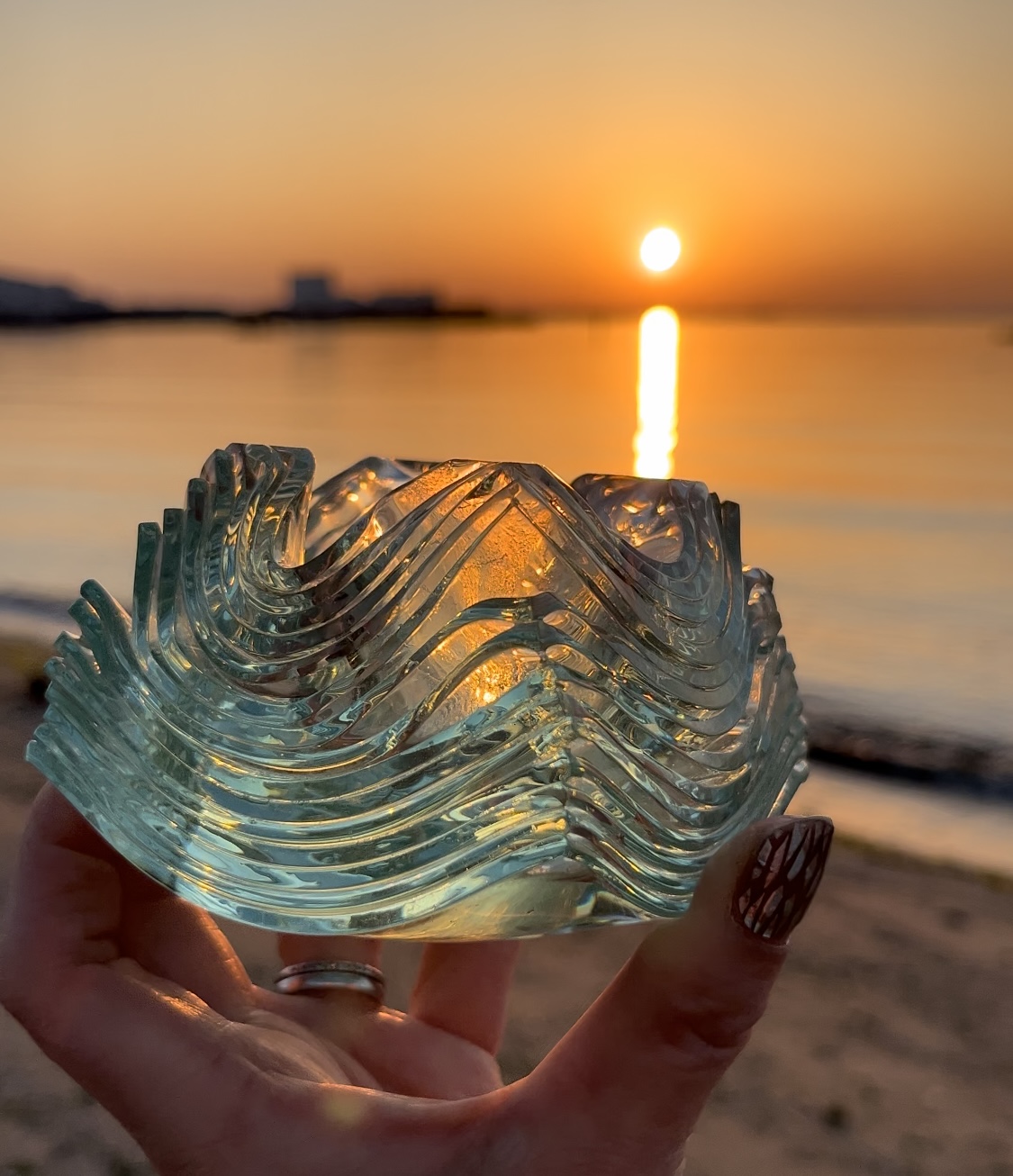 [Gentle Waves] Glass Art (international shipping free)画像