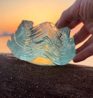 [Gentle Waves] Glass Art (international shipping free)の画像