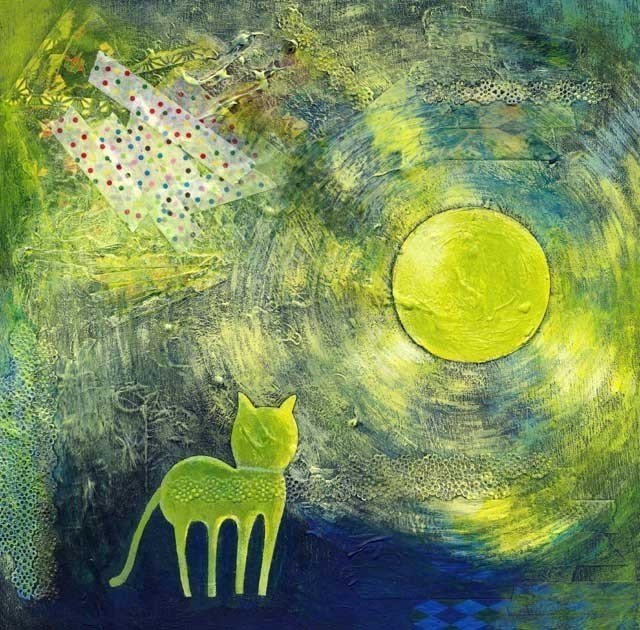 歩き疲れて 田川誠作品集「月と猫」原画 | 田川誠ウェブショップ