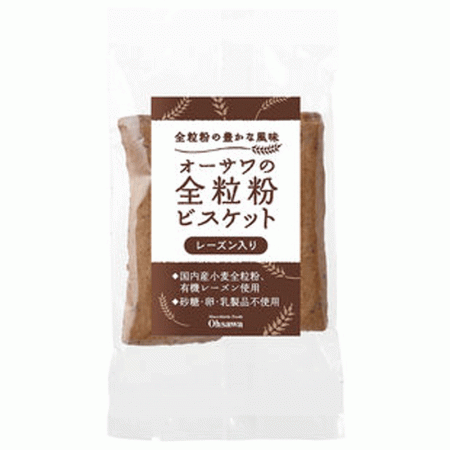オーサワの全粒粉ビスケット(レーズン入り)(2本入り)の画像