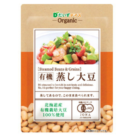 北海道有機大豆使用　蒸し大豆　100gの画像