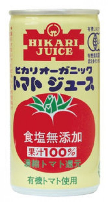 ヒカリ　オーガニックトマトジュース(無塩) 190gの画像