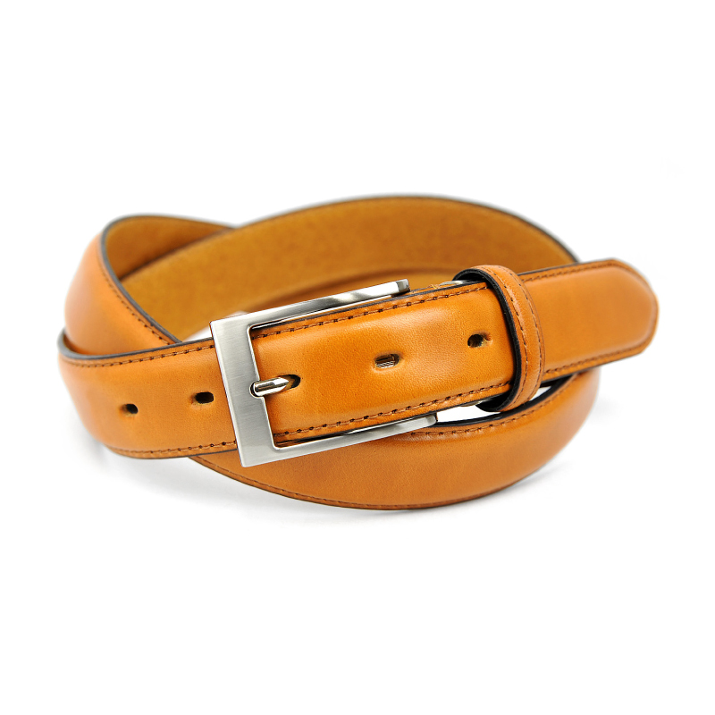 栃木レザー 盛り上げビジネスベルトの画像