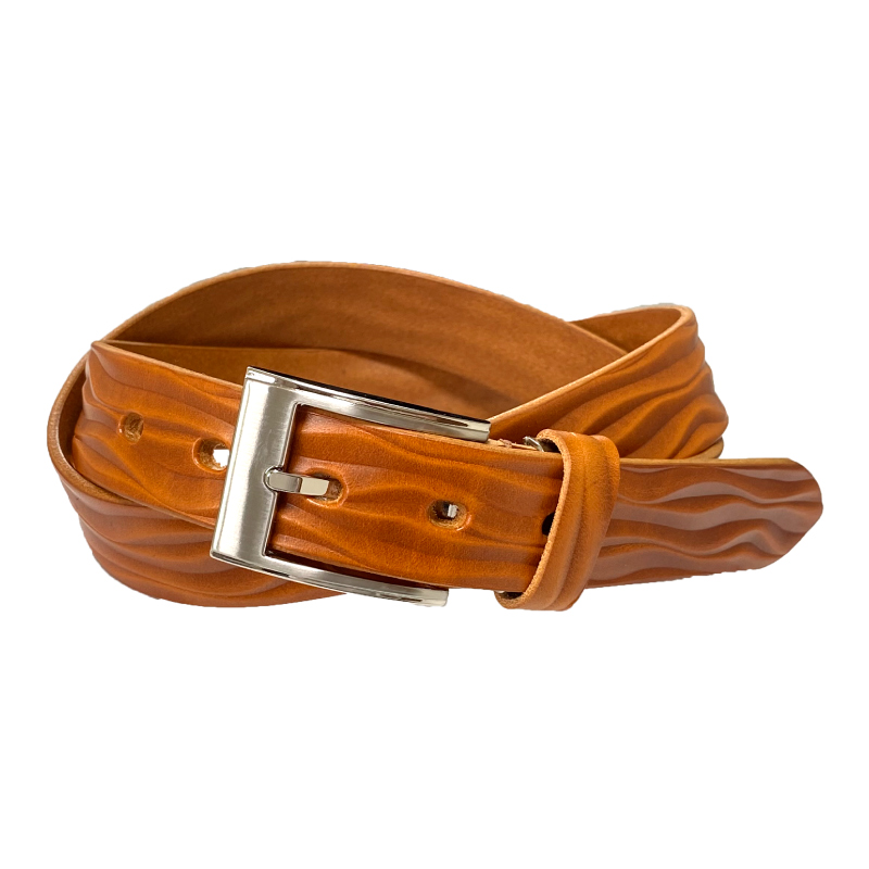 栃木レザー ウェーブ柄ベルトの画像