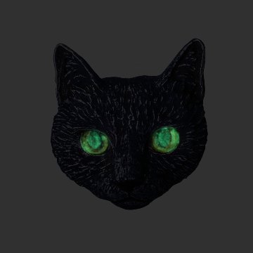 4F フィーアエフ　黒猫顔のブローチ　日本製　ピューターの画像