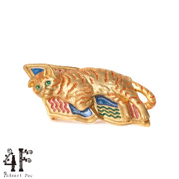 4F フィーアエフ　構ってほしい猫のブローチ 日本製　ピューターの画像