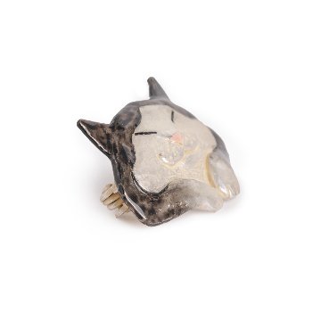 4F フィーアエフ　どっしり猫ブローチ ハチワレ Drowsy Cat 日本製の画像
