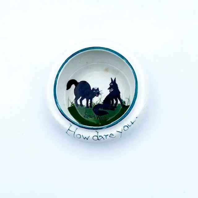 ＜超レア＞ ルイス・ウェインの猫と犬の絵柄のミニボウル　ナーサリーウェア　Bristol Pottery　英国製の画像