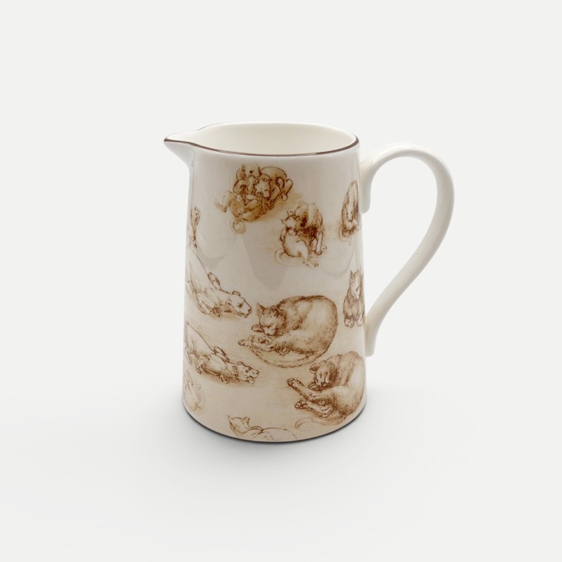 ROYAL COLLECTION　レオナルド・ダ・ヴィンチの猫のスケッチ柄 ミルクジャグの画像