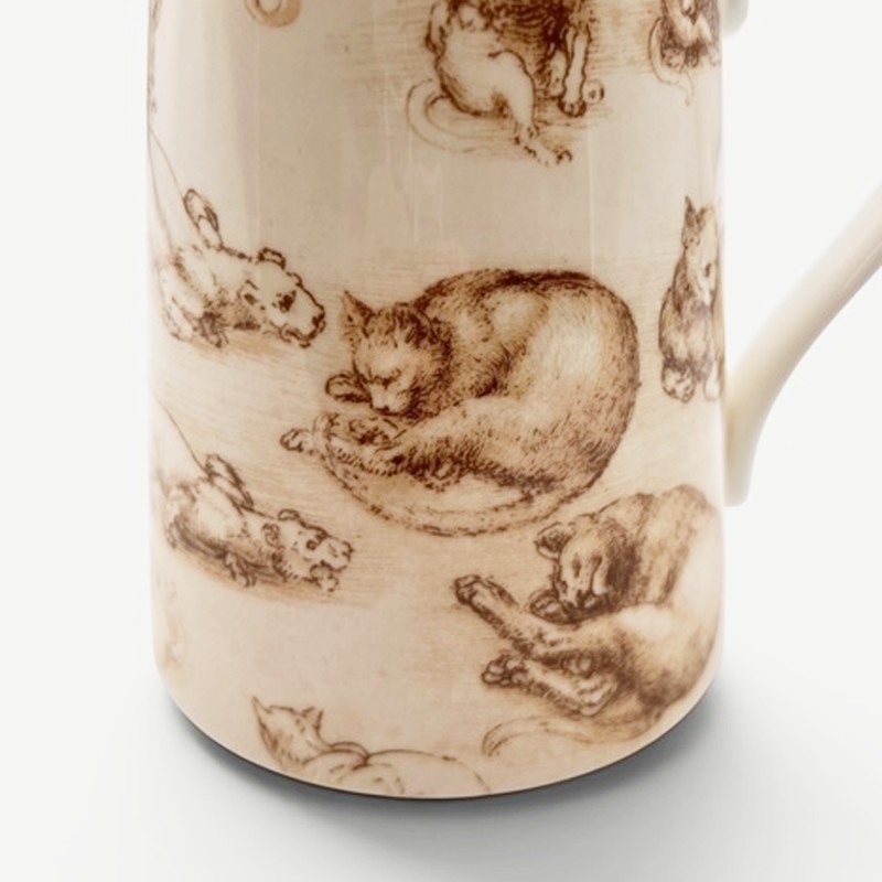 ROYAL COLLECTION　レオナルド・ダ・ヴィンチの猫のスケッチ柄 ミルクジャグの画像