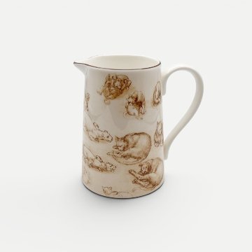 ROYAL COLLECTION　レオナルド・ダ・ヴィンチの猫のスケッチ柄 ミルクジャグの画像