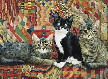 レズリーアンアイボリー 猫の輸入グリーティングカード封筒付　Christie, Posky and Zellyの画像