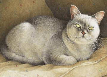 レズリーアンアイボリー 猫の輸入グリーティングカード封筒付 L'apres-midi d'une Mumuの画像