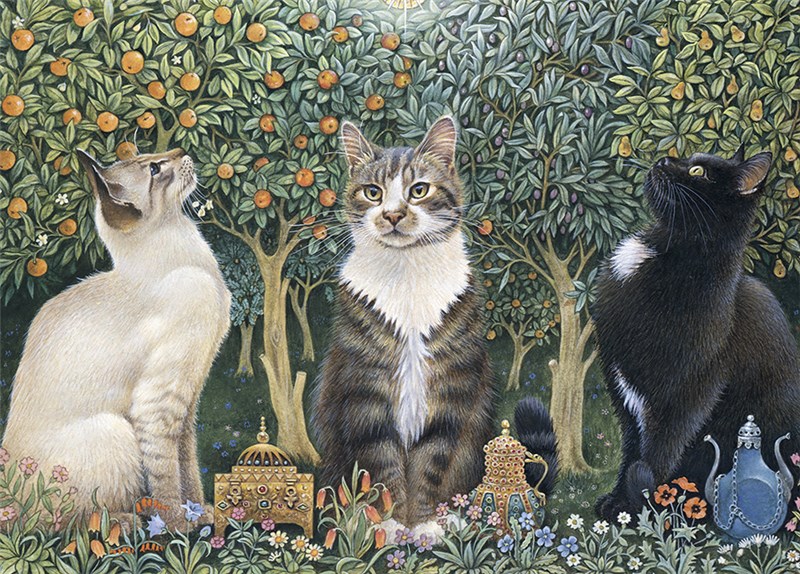 レズリーアンアイボリー 猫の輸入グリーティングカード封筒付 We Three Kings - Ra-Ra, Twiglet and Gabbyの画像