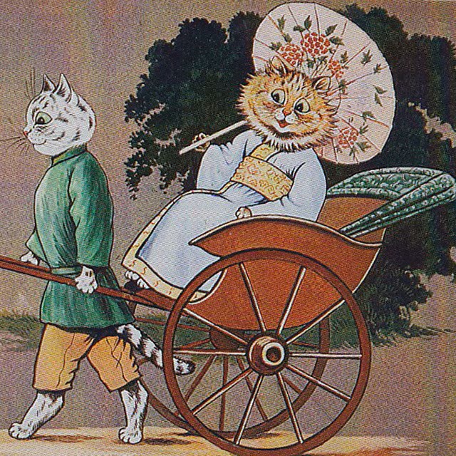 Louis Wain　"Love at first sight"　ポストカードTIM & SAILOR オリジナルの画像