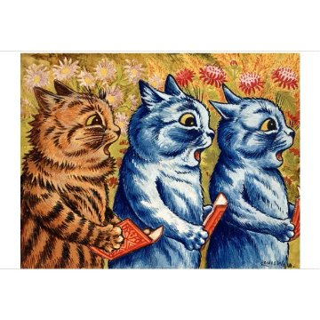 Louis Wain "Three cats singing"　ポストカードTIM & SAILOR オリジナルの画像
