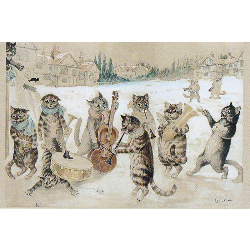 Louis Wain "Carol Singing Cats"　ポストカード　TIM & SAILORオリジナルの画像