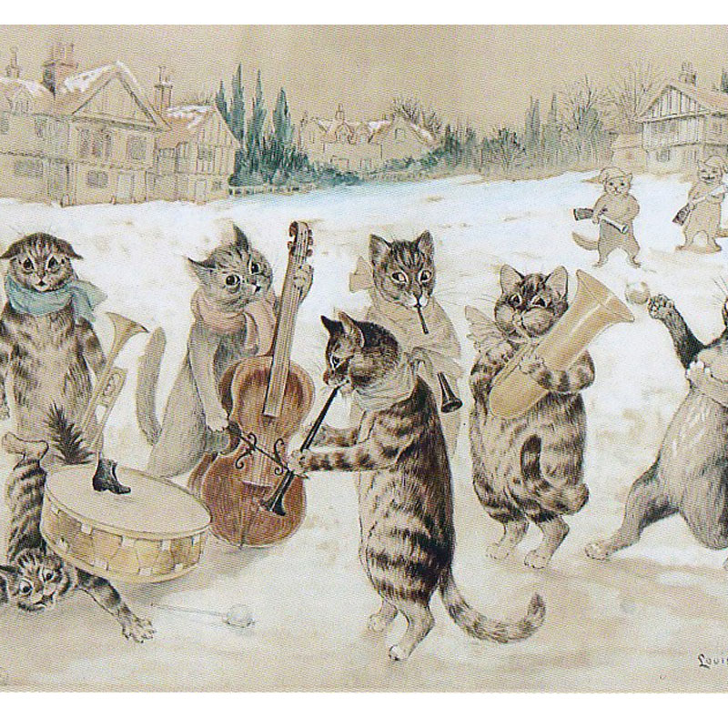 Louis Wain "Carol Singing Cats"　ポストカード　TIM & SAILORオリジナルの画像