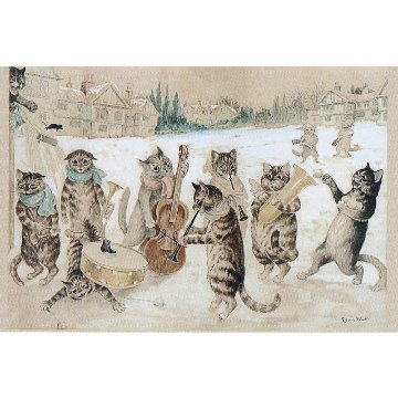 Louis Wain "Carol Singing Cats"　ポストカード　TIM & SAILORオリジナルの画像
