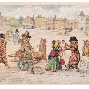Louis Wain "Marketing" ポストカード　TIM & SAILORオリジナルの画像