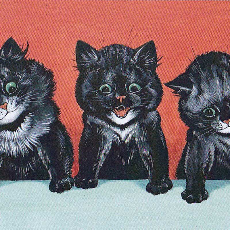 Louis Wain ”There is luck in odd numbers” 黒猫のポストカード　TIM & SAILORオリジナルの画像